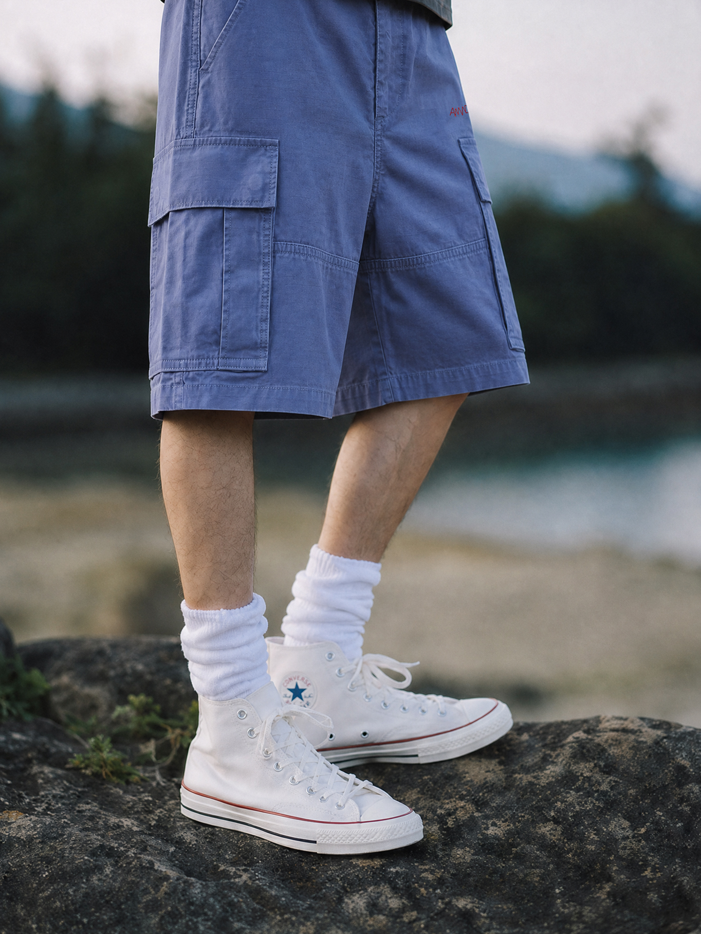 A MINIMAL CLUB GREEN DEMIN PANTS AM65SR03PL
