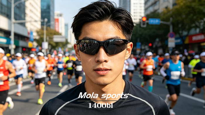 小臉專屬運動墨鏡推薦|MOLA 1400PN 窄版黑框灰鍍淺水銀太陽眼鏡 - 青少年大童戶外必備