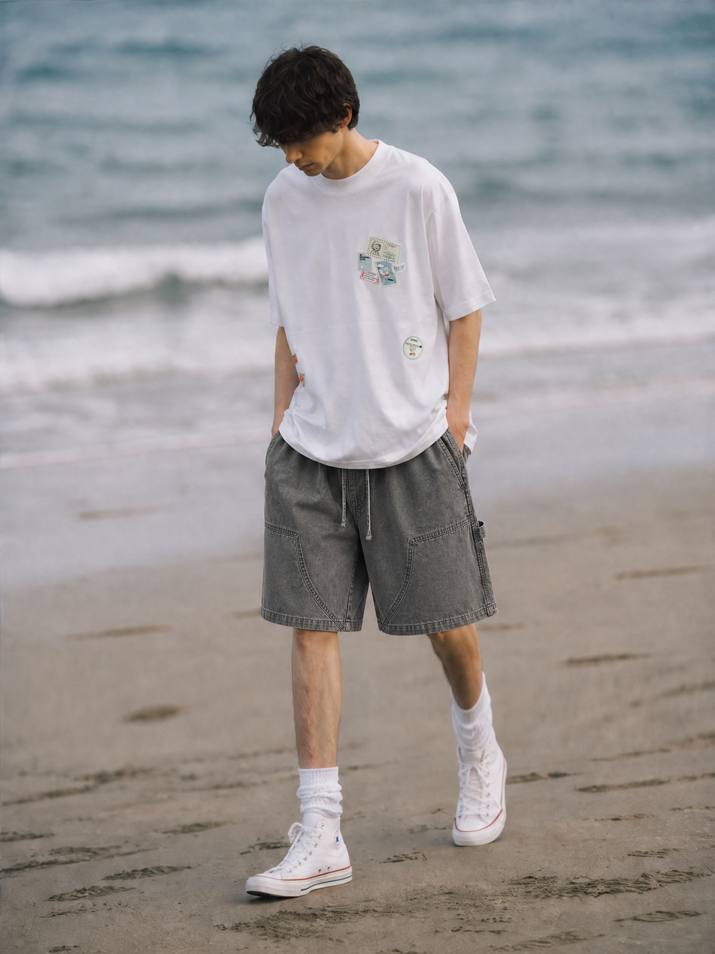 A MINIMAL CLUB GREY DEMIN PANTS AM65SR04GY