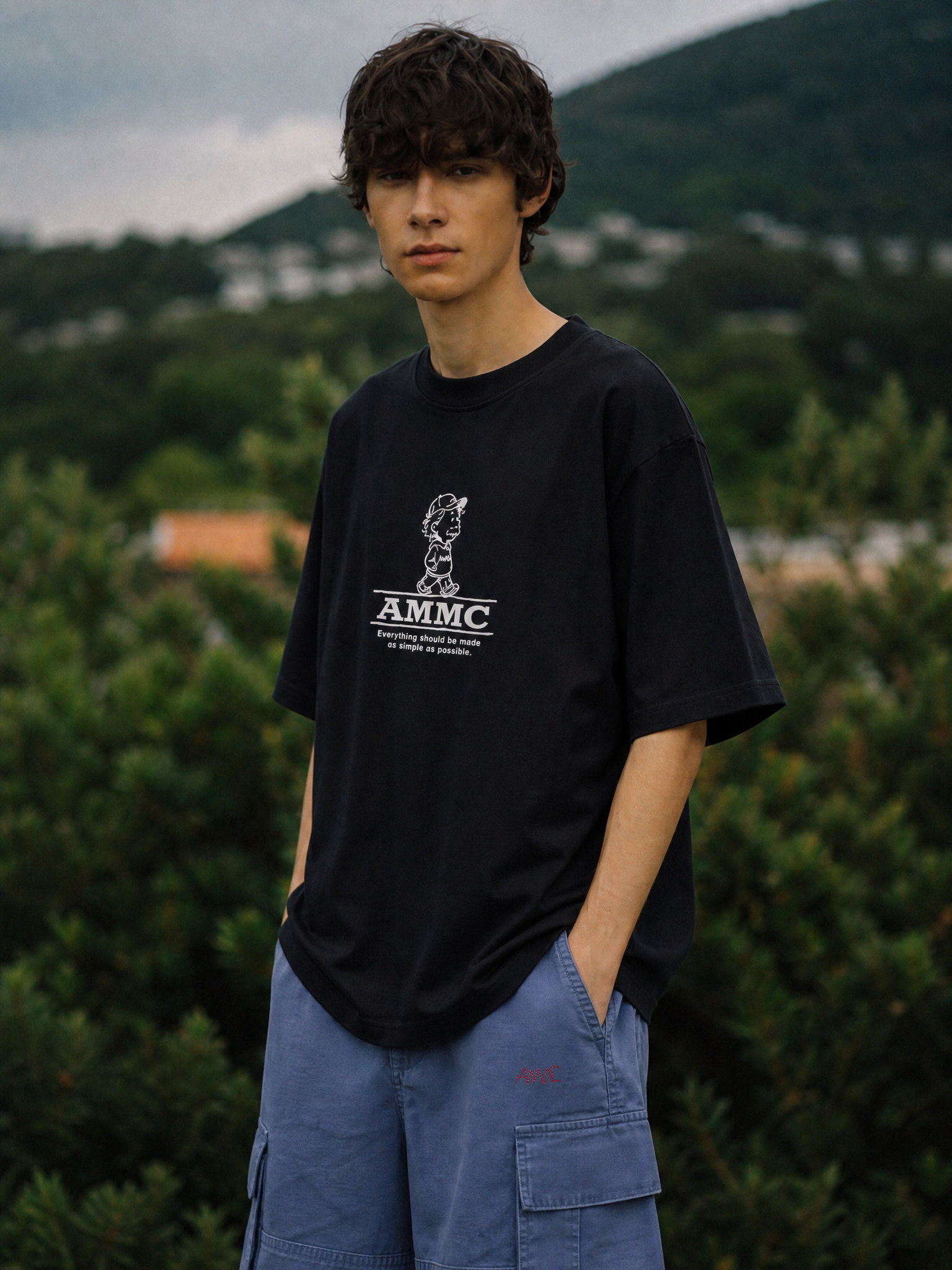 A MINIMAL CLUB BLACK LOGO TEE AM65TE15BK