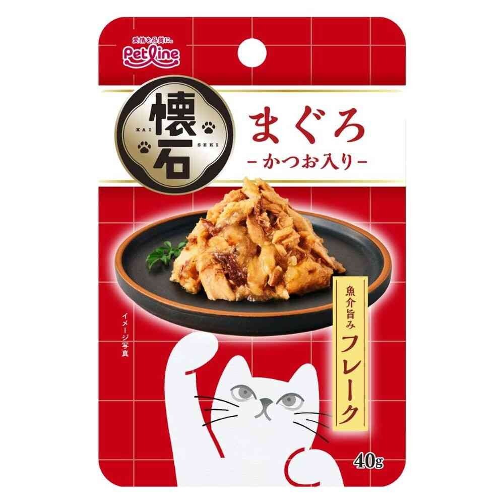 日本Petline 貓濕包 懷石系列 吞拿魚片配鰹魚  40g