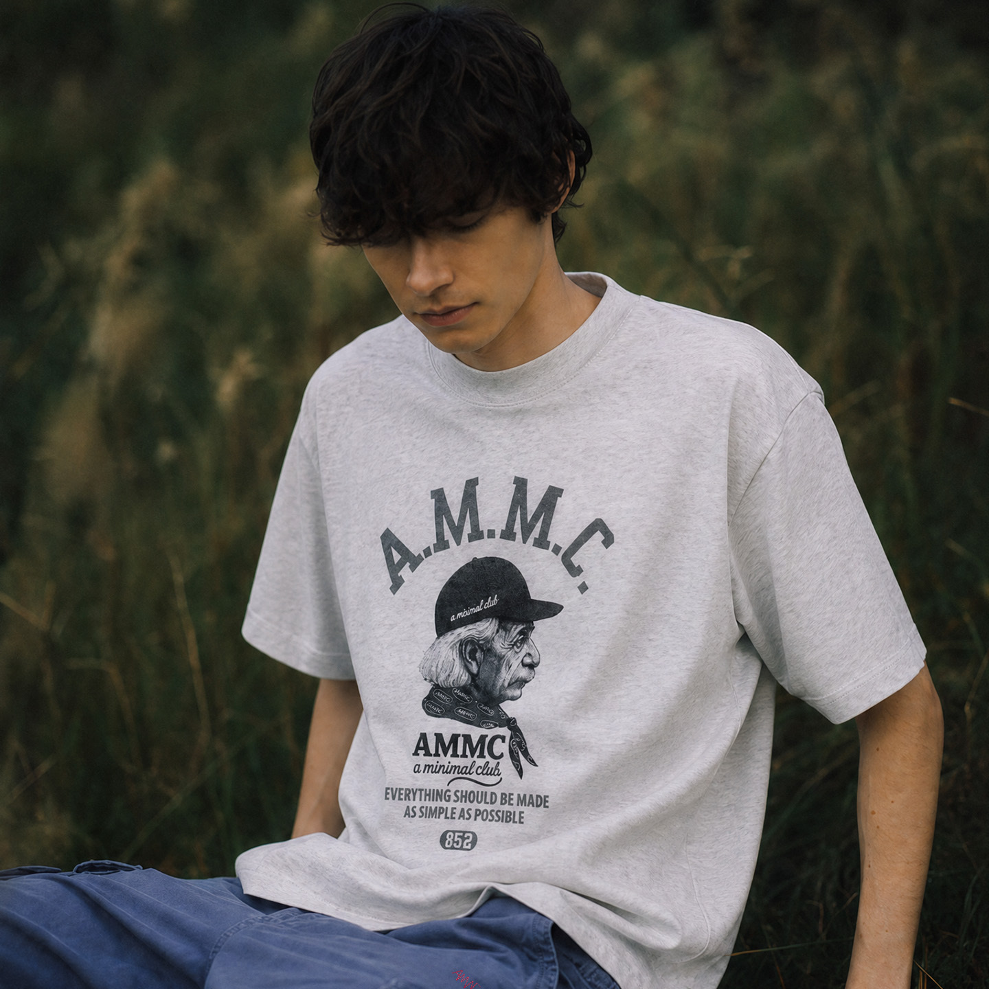 A MINIMAL CLUB GREY LOGO TEE AM66TE16GY