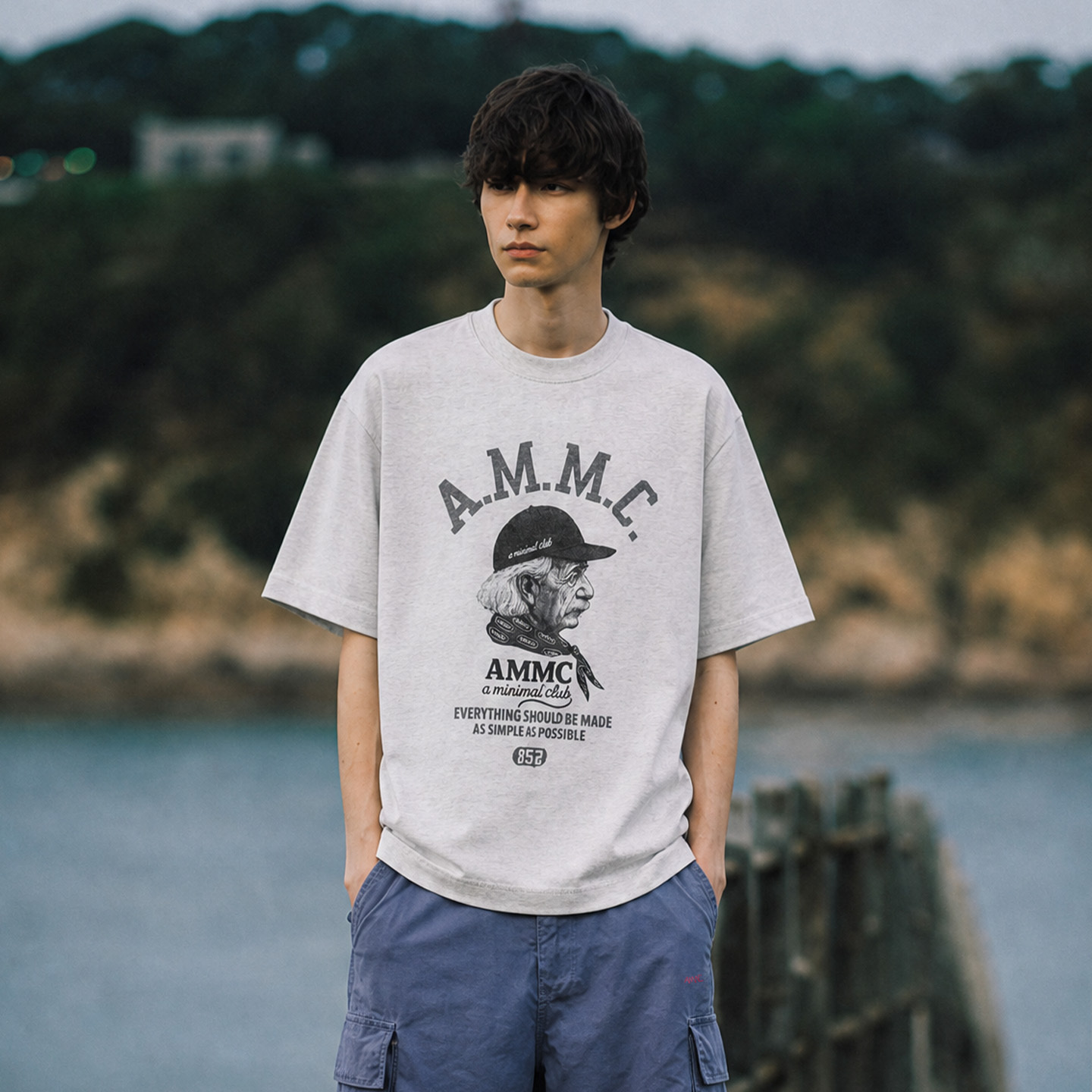 A MINIMAL CLUB GREY LOGO TEE AM66TE16GY