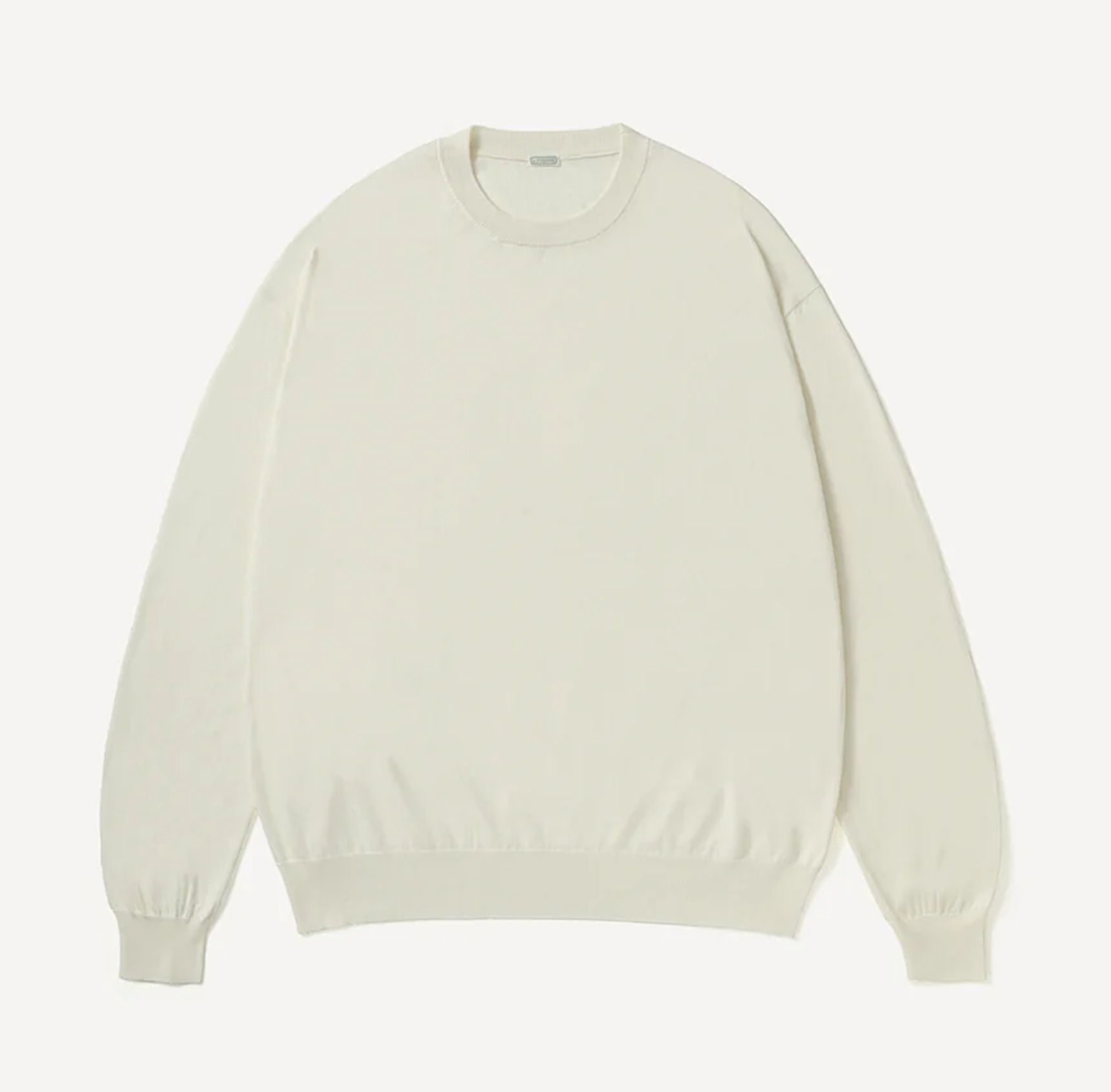 A.PRESSE 2026 A/W WOOL COTTON HIGH GAUGE CREW NECK SWEATER - OFF-WHITE PRE ORDER ITEM (預訂中)