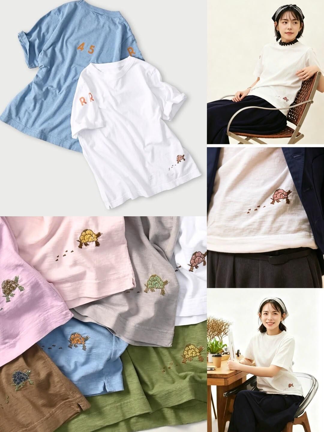 日本45R刺繡龜情侶Tee