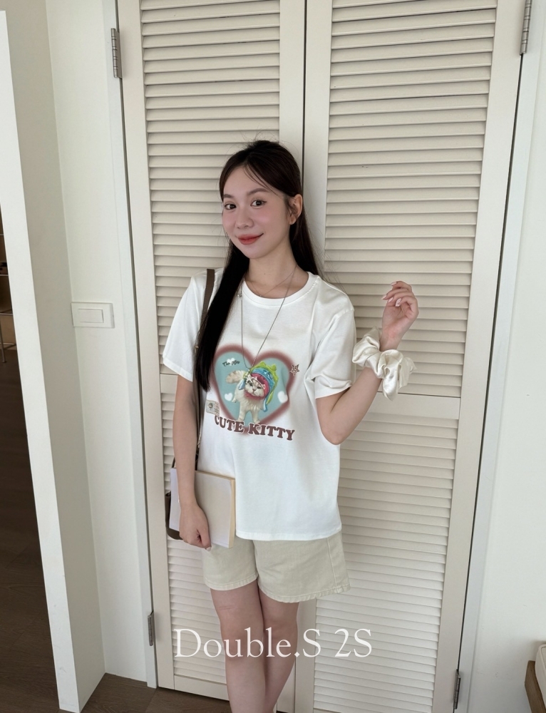 心動貓咪印花TEE*3色