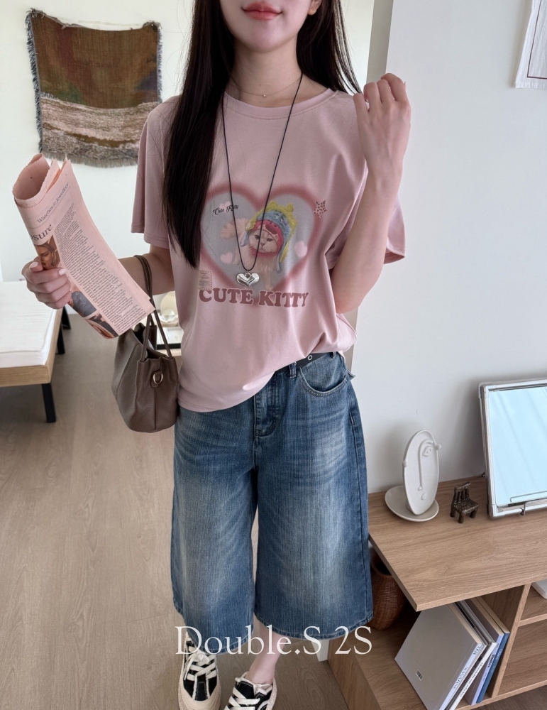 心動貓咪印花TEE*3色