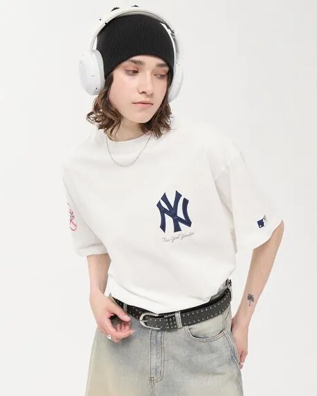 <限時折扣>MLB 美國職大聯盟 洋基隊 道奇隊 教士隊 刺繡貼布 寬鬆落肩 短袖 T恤