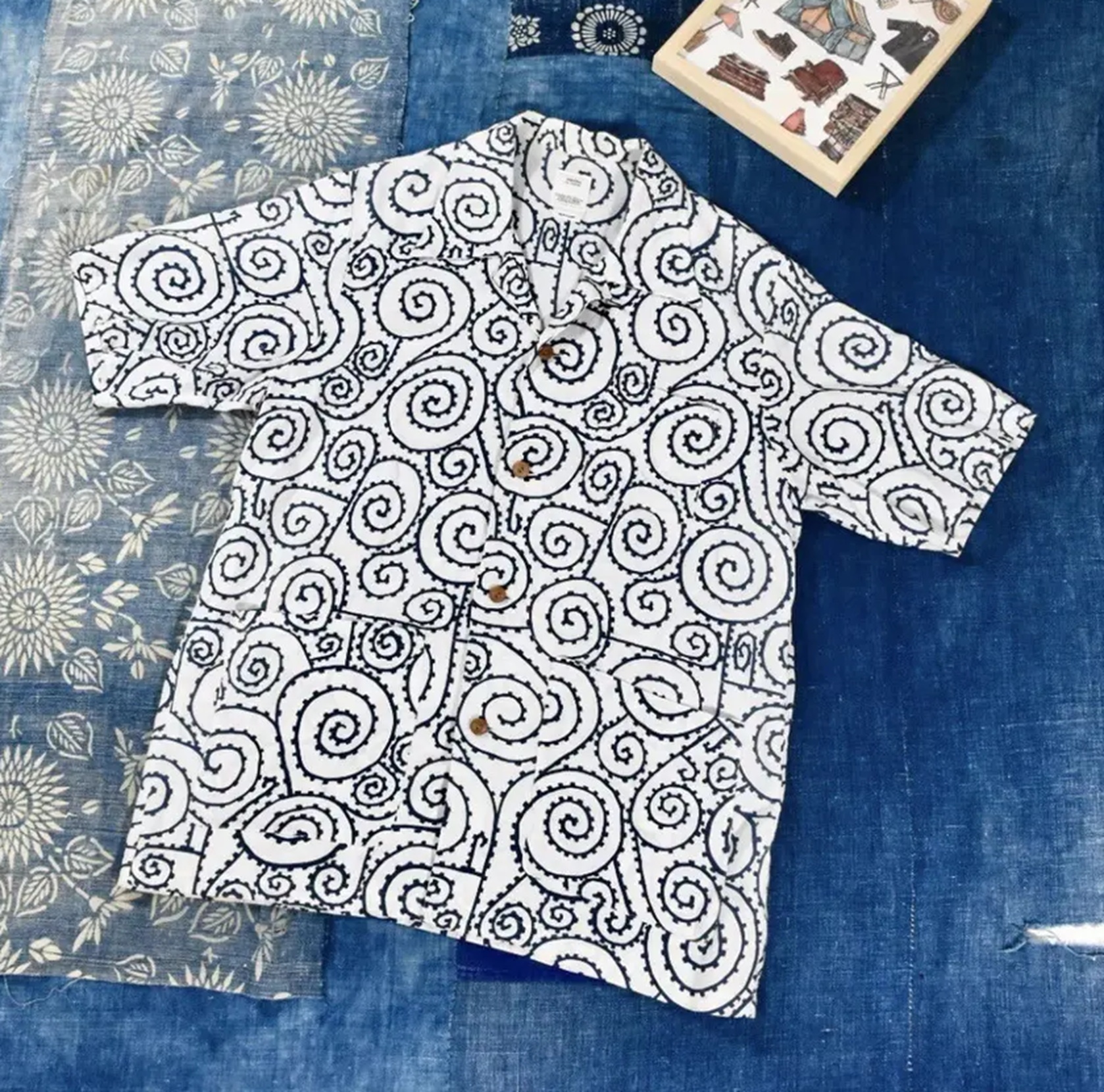 VISVIM DUKE SHIRT S/S FOLIAGE (( USED A )) 中古美品 - WHITE SIZE 2 PRE ORDER ITEM (預訂中)