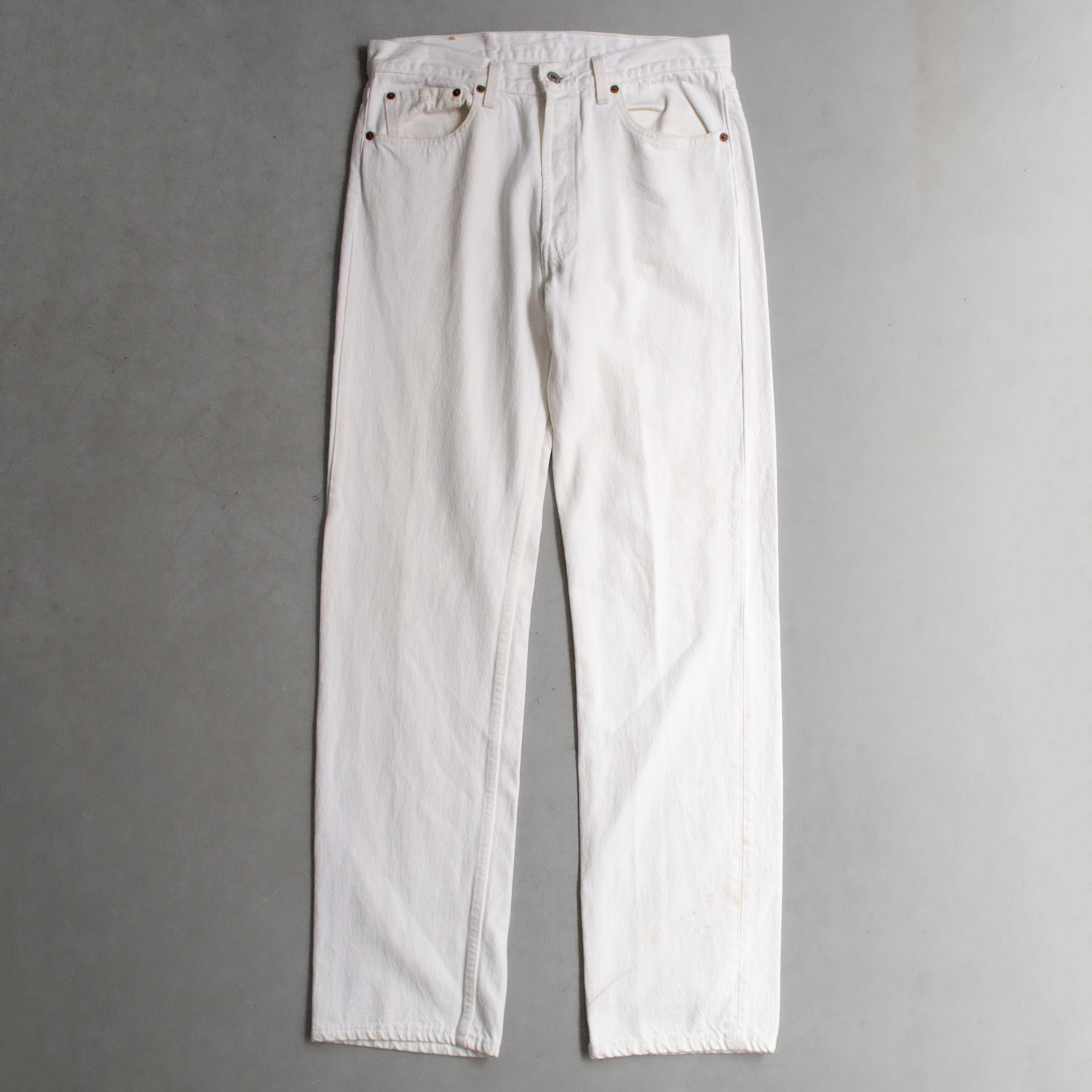 VINTAGE LEVIS 501 WHITE DENIM 美國製 白色 直筒 牛仔 丹寧 長褲 C