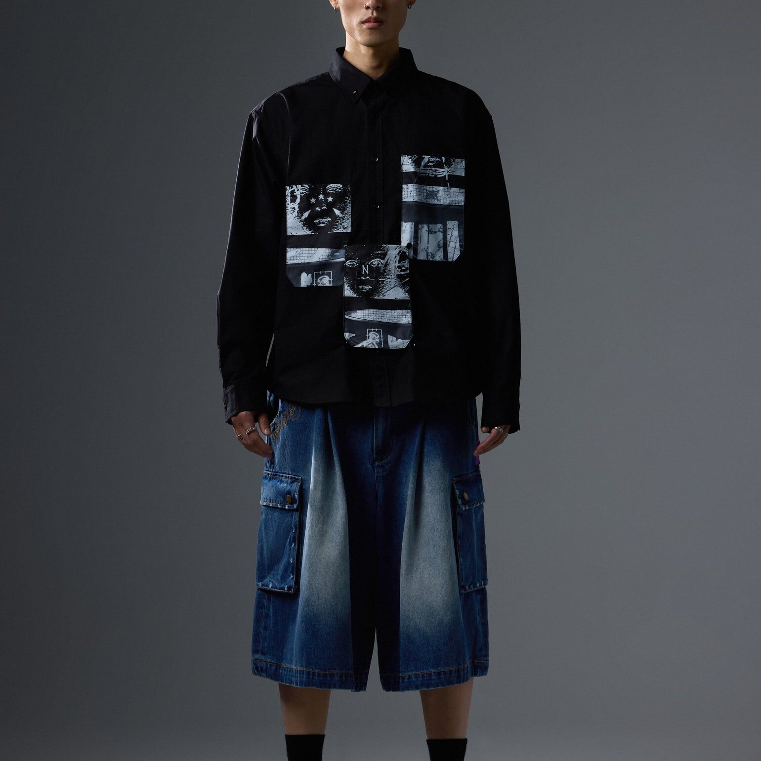 NEISH｜Mirror Fragment Shirt (Black)