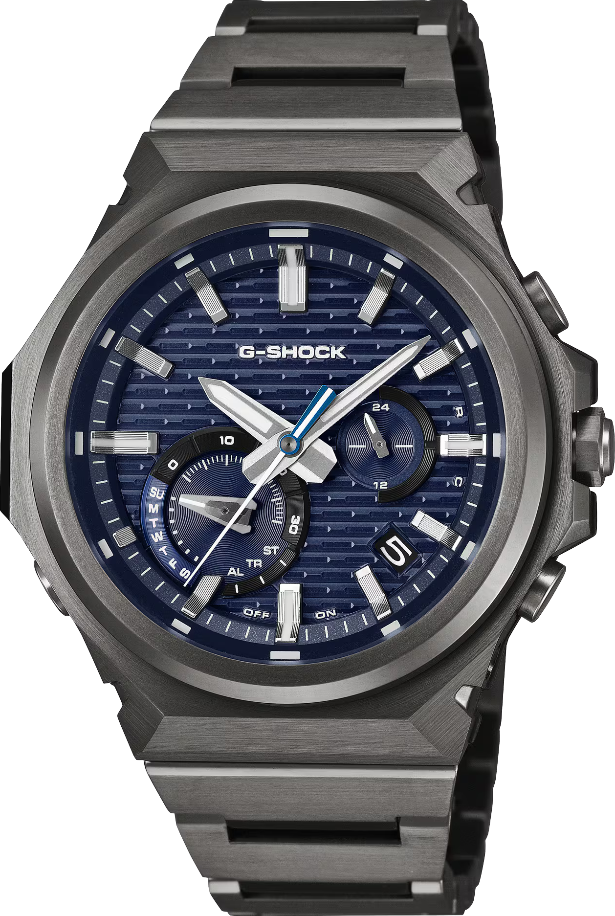 萬年鐘錶 - G-SHOCK  G-STEEL系列  再進化全黑金屬太陽能藍芽不鏽鋼男錶 GST-B1000BD-2A 錶徑 : 44.2mm
