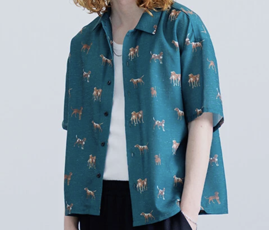 𝗥𝗘𝗩𝗢. 𝗧𝗢𝗞𝗬𝗢 Linen Blend Animal Pattern Shirt