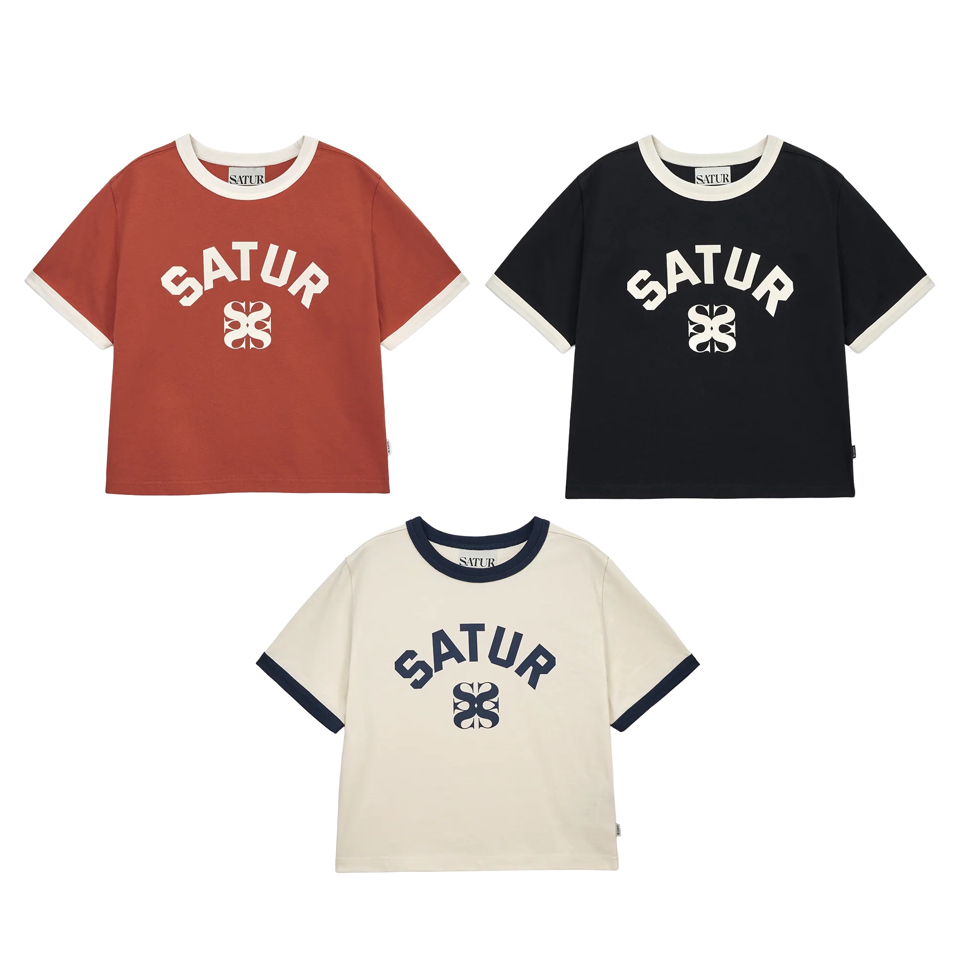 【27】SATUR Women's Arch Logo Ringer T-shirt - (3個尺碼 / 3色選擇)