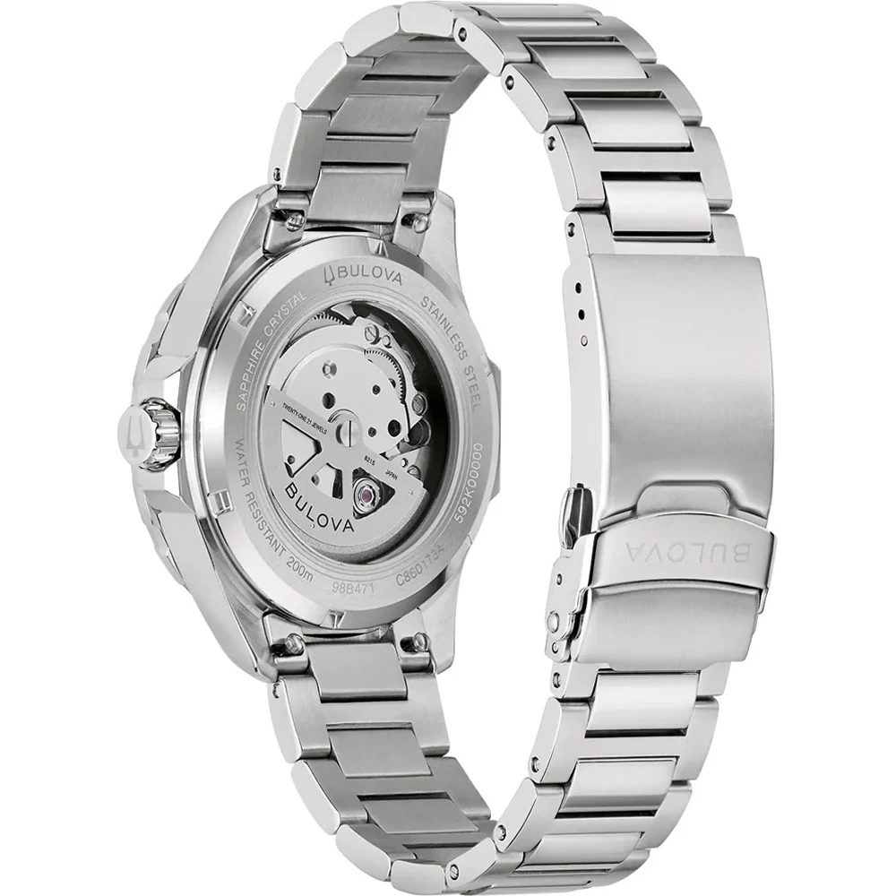 萬年鐘錶 - BULOVA 寶路華  Marine Star系列  海洋之星不銹鋼200米潛水機械男錶 98B471 錶徑41MM