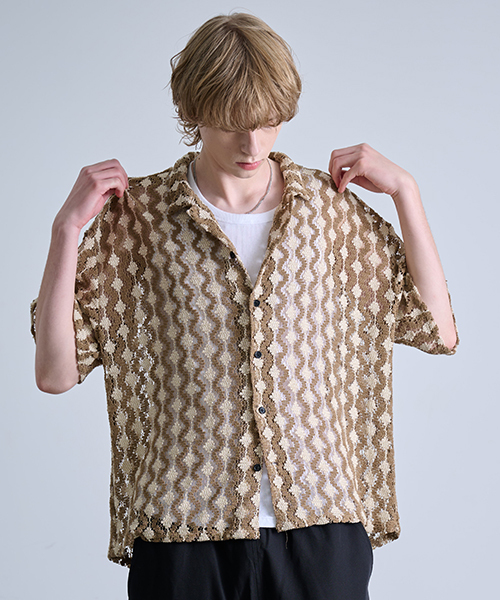 𝗥𝗘𝗩𝗢. 𝗧𝗢𝗞𝗬𝗢 Crochet-like Pattern Shirt