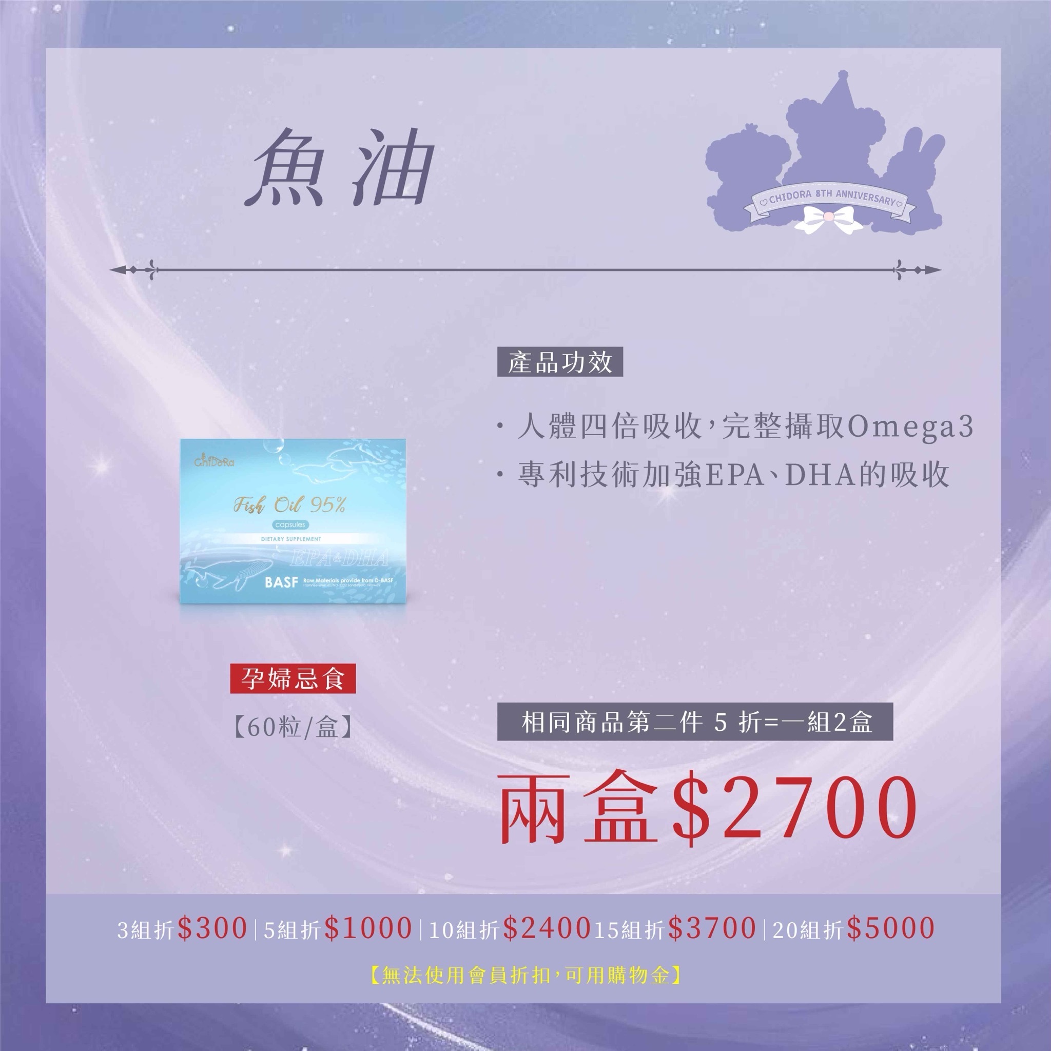 『一組2盒』 雙專利高濃度95%魚油 |第二件半價＄2700