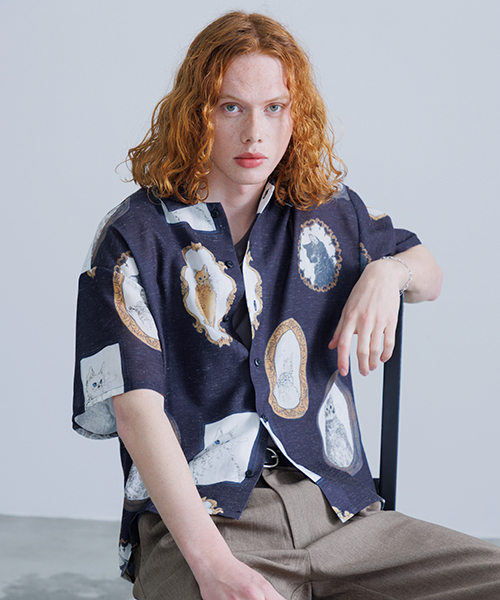 𝗥𝗘𝗩𝗢. 𝗧𝗢𝗞𝗬𝗢  Vintage Cat Print Shirt