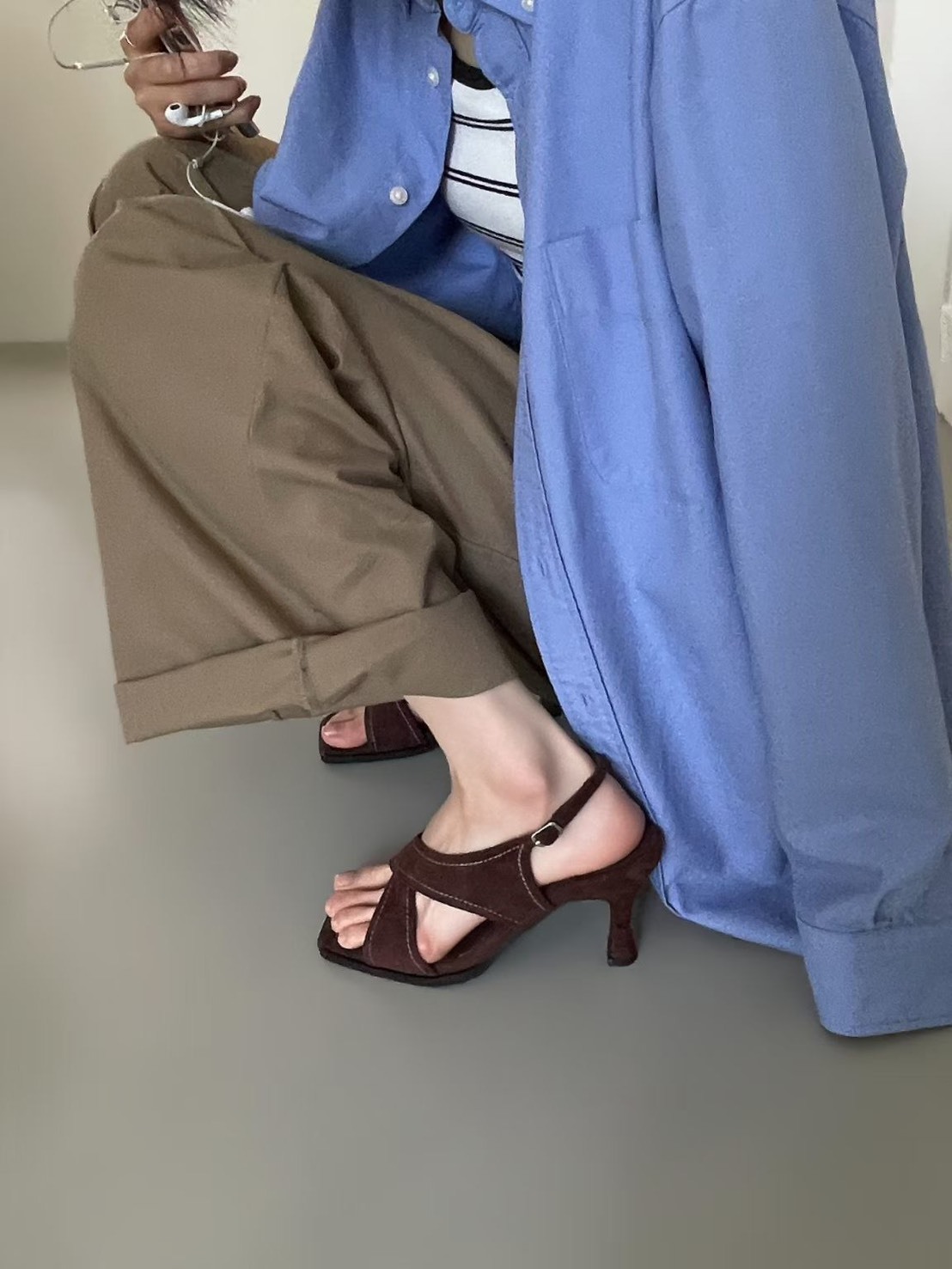 567咖啡高跟涼鞋