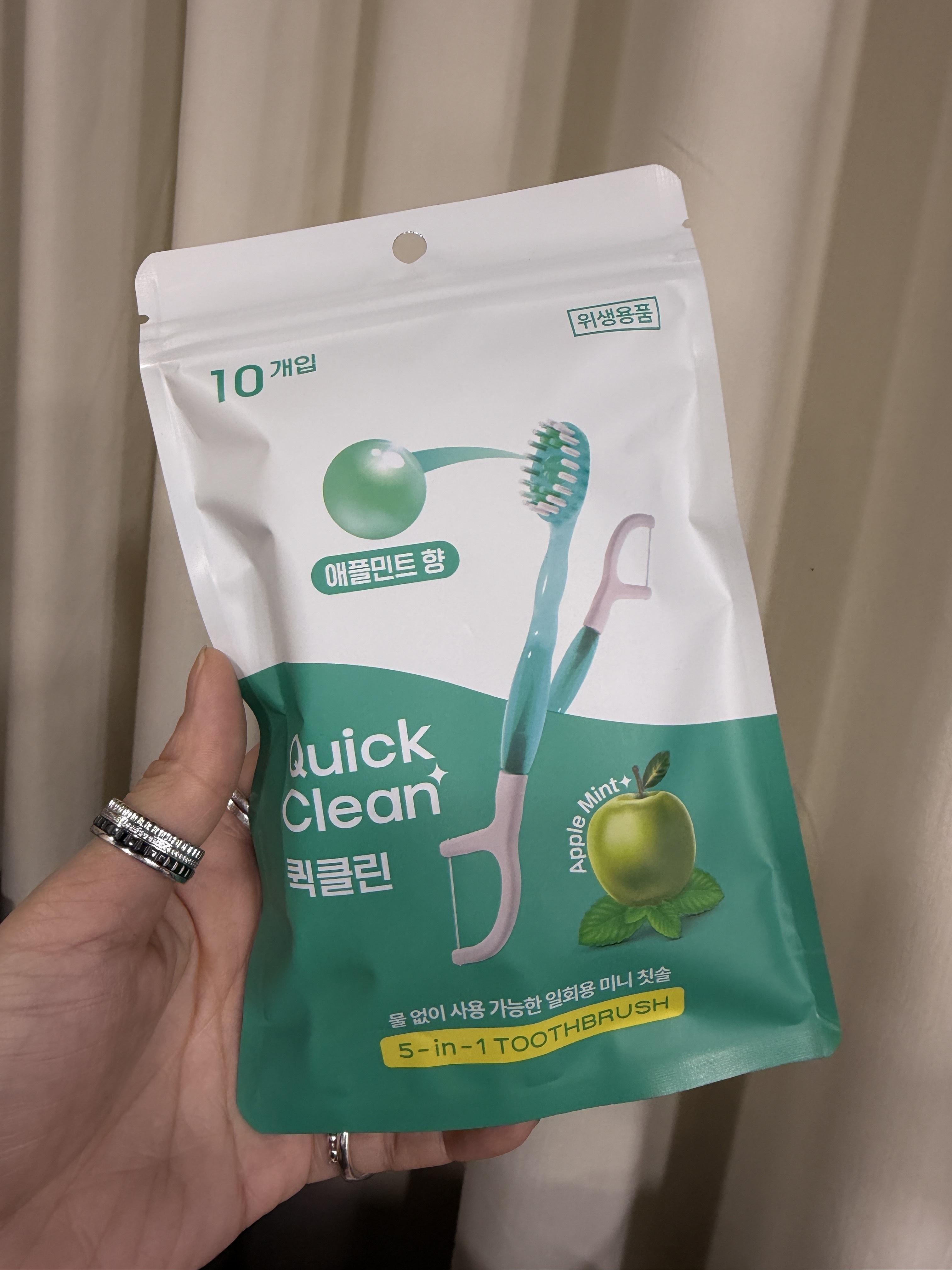 Quick Clean 5-in-1 【無需用水】多功能拋棄式迷你牙刷（3味 / 10入裝） 不設退換