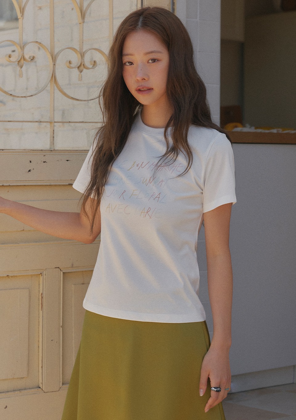 <韓國代購> MARIE CLAIRE RAINBOW LETTERING SHORT SLEEVE TEE