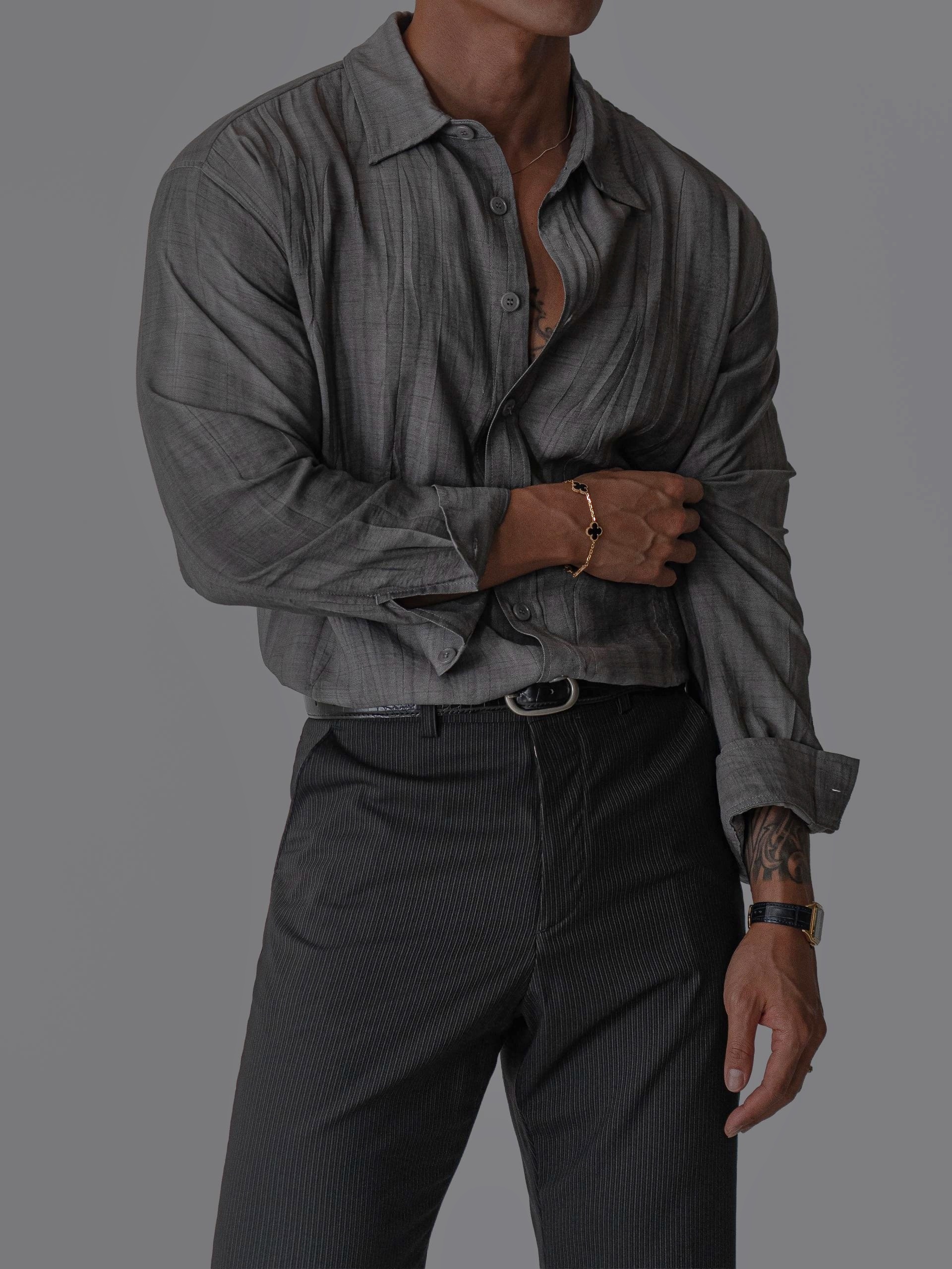 Malt-dyed linen shirt