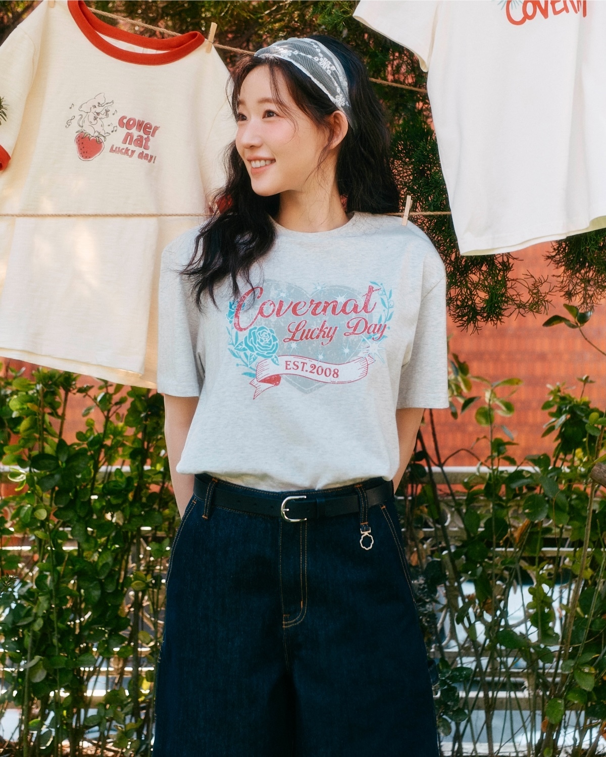 韓國代購｜Covernat Lucky Day Oversized Vintage Graphic T-shirt (3 Colours)