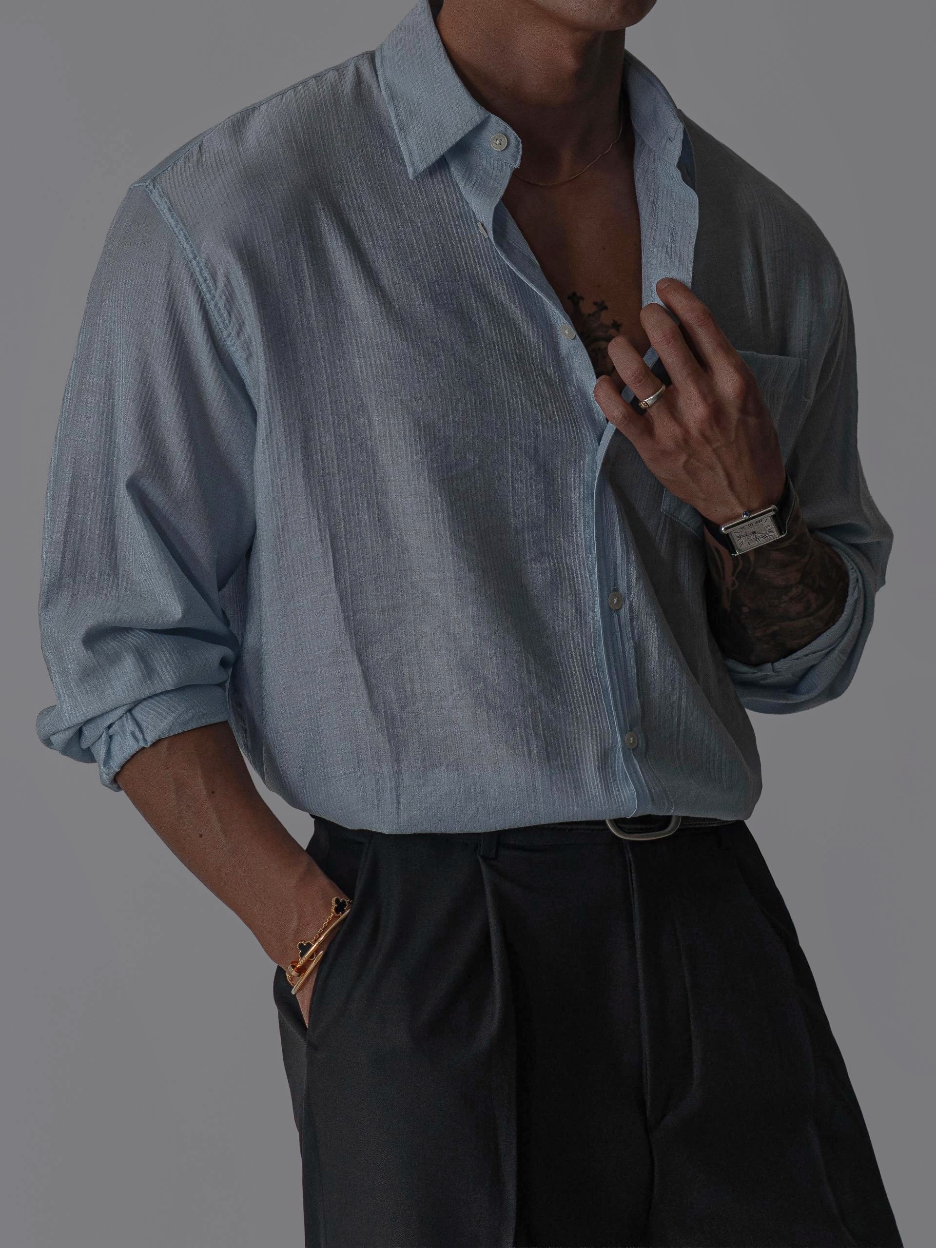 Soft silk striped shirt