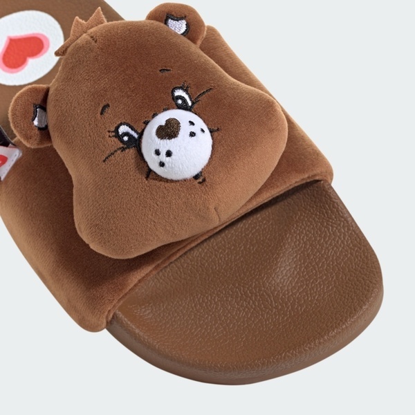 Adidas 愛迪達 Adilette W KH9953 女 拖鞋 咖啡 Care Bears 絨毛