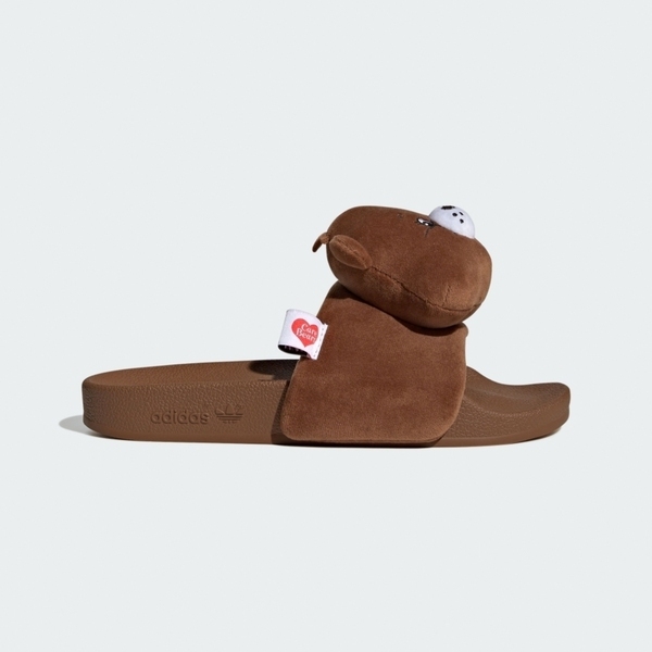 Adidas 愛迪達 Adilette W KH9953 女 拖鞋 咖啡 Care Bears 絨毛