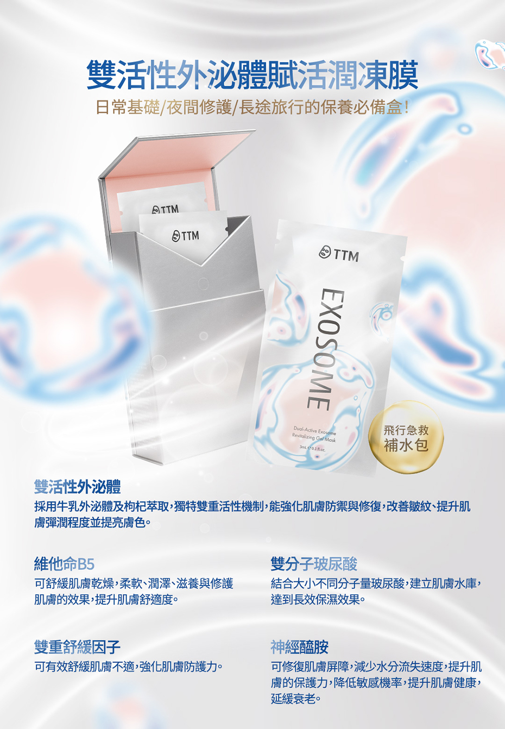 TTM提提研 雙活性外泌體賦活潤凍膜10入