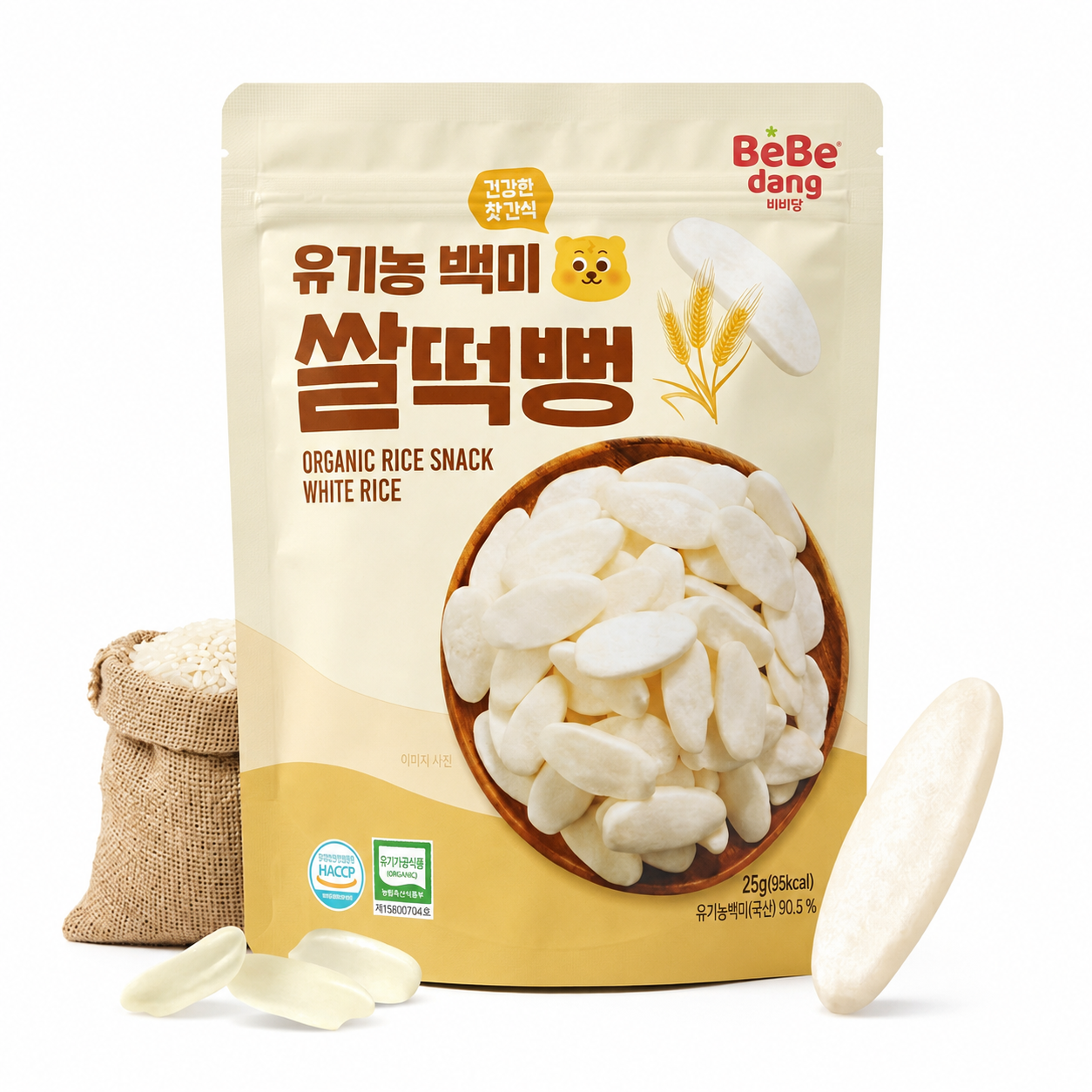 BeBeDang - 寶寶有機大米餅 - 原味 25g (適合6個月以上)