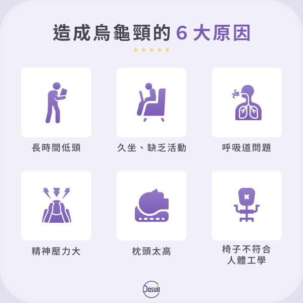 造成烏龜頸的 6 大原因