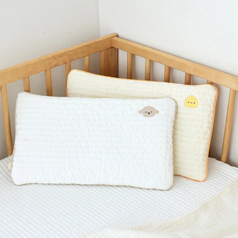 【BABY & I】韓國四季刺繡雙面網眼嬰兒透氣枕100支棉極細紗線 (小雞)