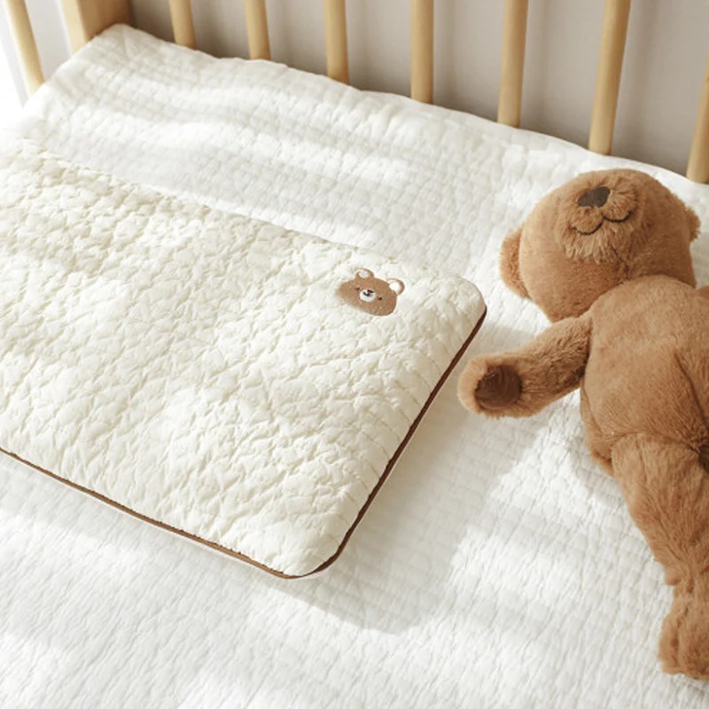 【BABY & I】韓國四季刺繡雙面網眼嬰兒透氣枕100支棉極細紗線 (小熊)