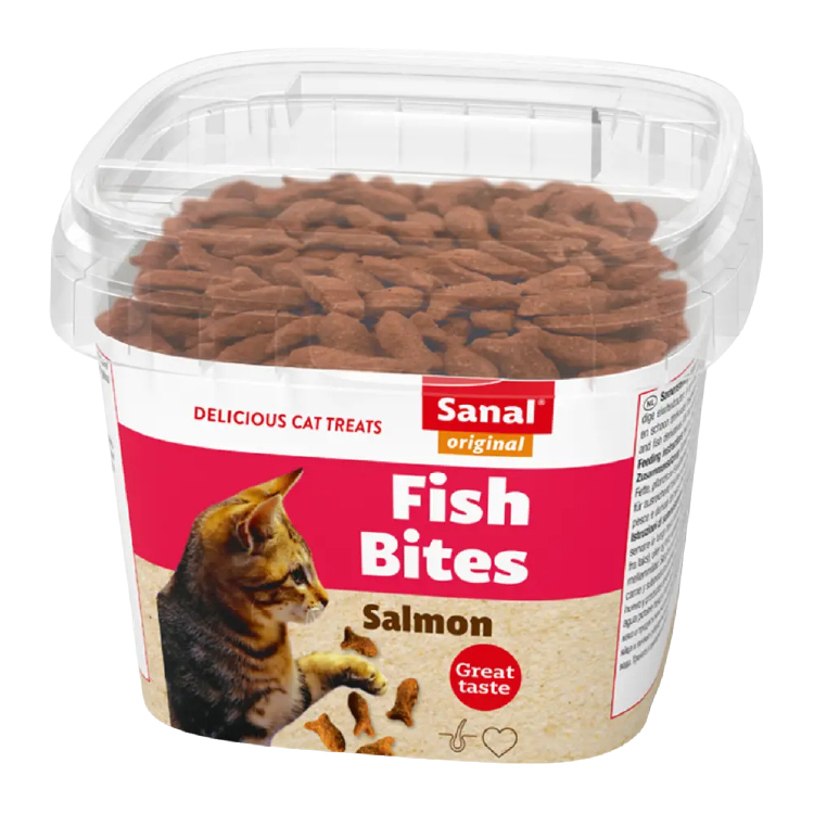 荷蘭 Sanal Fish Bites 75g 亮毛潔齒粒