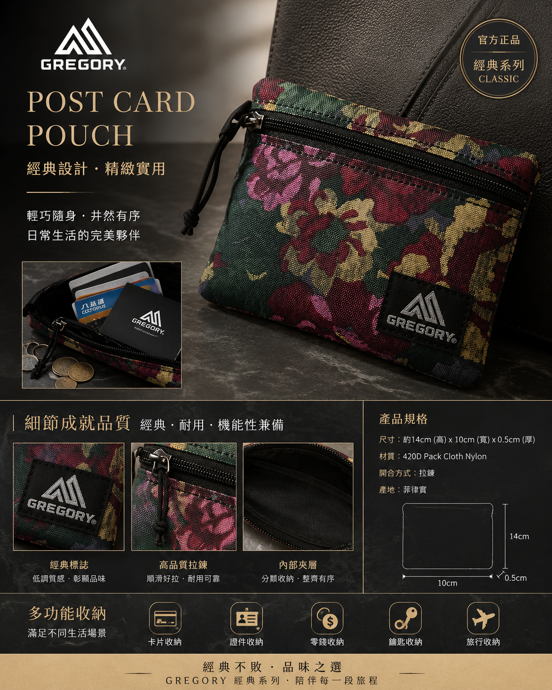 【預購】J070703 GREGORY Post Card Pouch 明信片收納袋