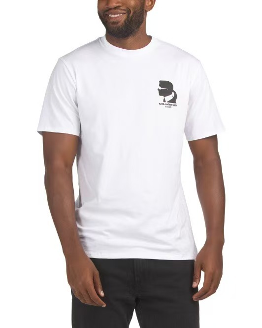 【預購】KARL LAGERFELD PARIS H070702 Head On Graphic 男裝短袖上衣 (白色)