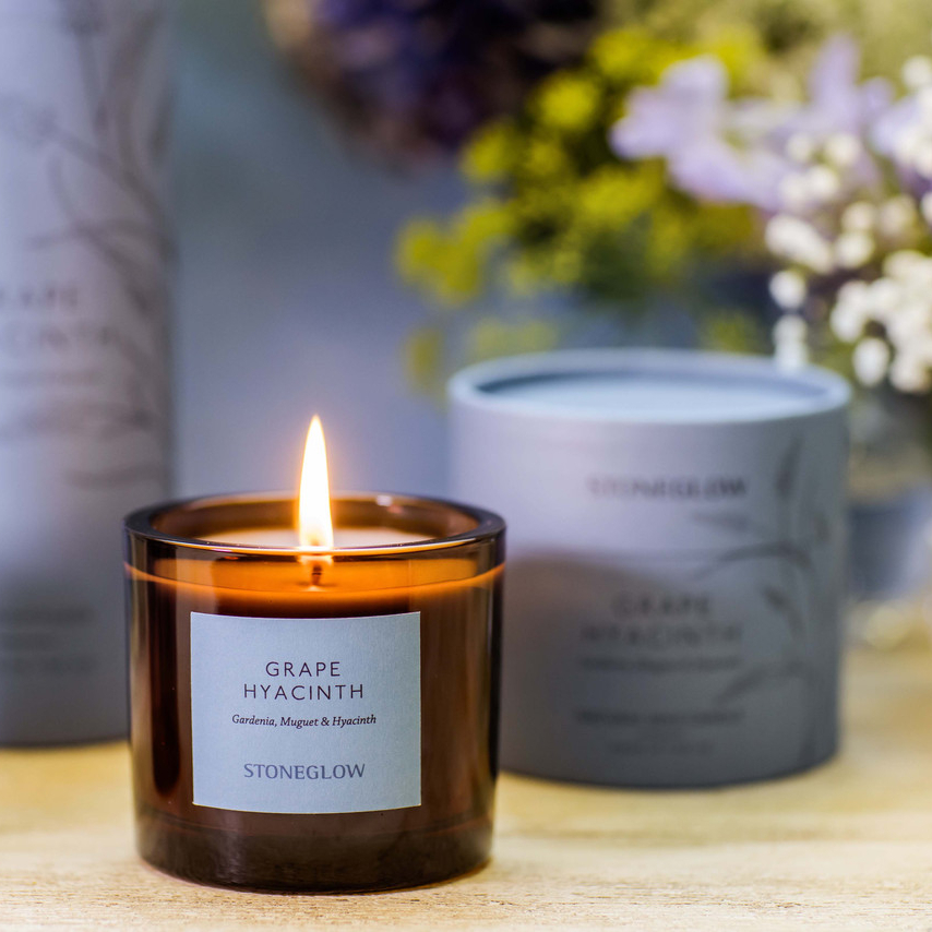 STONEGLOW The Walled Garden - Grape Hyacinth Scented Natural Wax Candle Tumbler