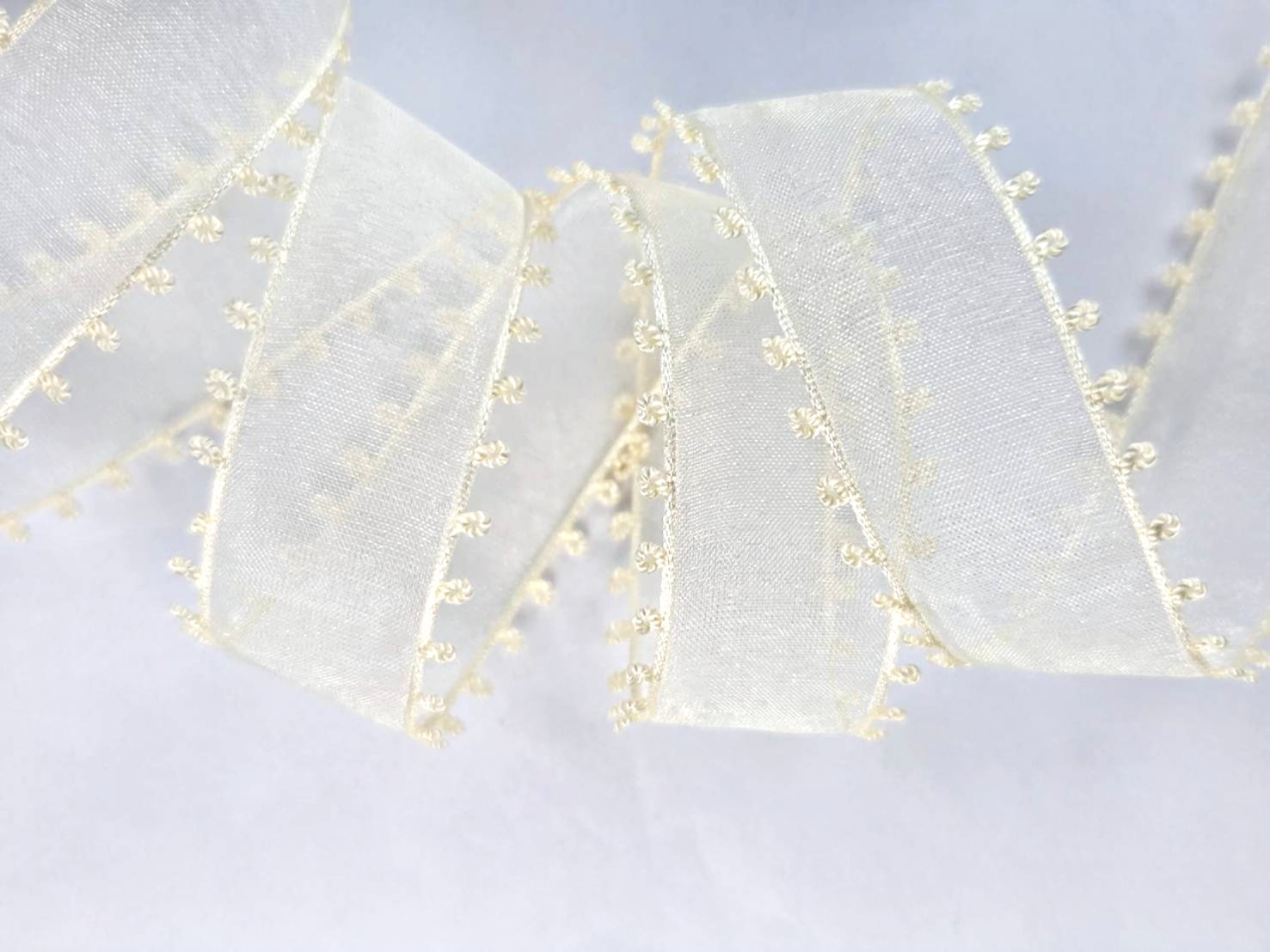 雙邊小圈透光網紗/22mm 象牙白特殊款_絕版Outlet
