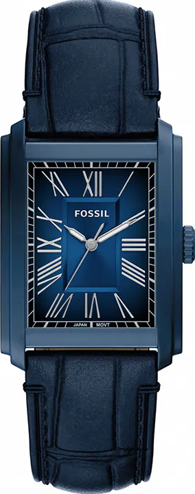 萬年鐘錶 - Fossil  時尚街頭 Carraway 藍調薩克斯羅馬數字皮革錶帶男錶 FS6170 錶徑30MM
