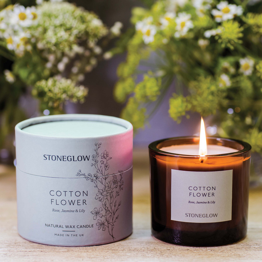 STONEGLOW The Walled Garden - Cotton Flower Scented Natural Wax Candle Tumbler