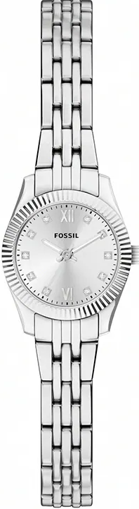 萬年鐘錶 - Fossil  Scarlette 都會曜銀銀色不鏽鋼錶帶女錶  ES5475 錶徑20MM