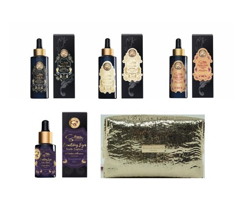 0709SK19-SILLLKBEAUTE-SKINCARE-金色亮采限量奢華套裝—118瞬間緊緻保濕精華液(雞尾酒精華)30ml [1支] + 105魔法再生面部護理精油30ml [1支] + 119多肽煥活保濕精華30ml [1支] + 102迷人瀅目眼部護理精油5ml [1支] + Silllk 限量尊貴美妝袋 [1個] **優惠價 (不可疊加其他 折扣)** (A19)