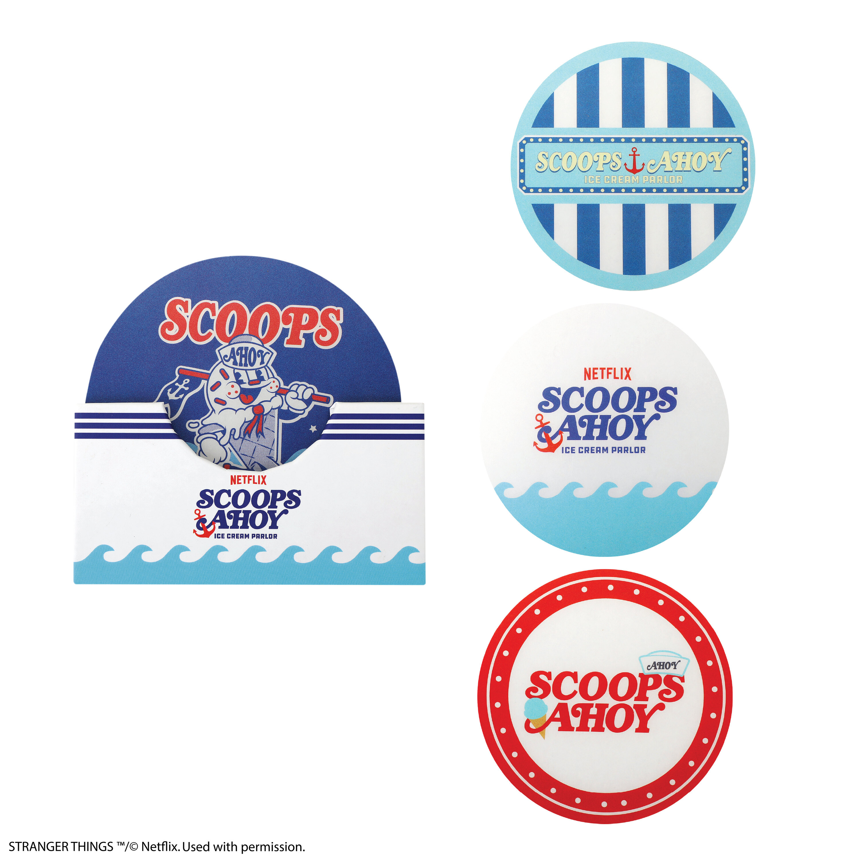 怪奇物語 - Scoops Ahoy 杯墊四件組