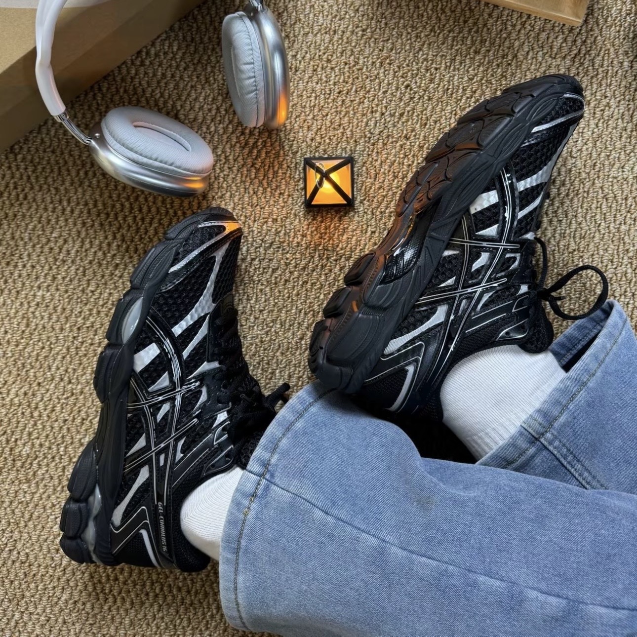 ASICS GEL-CUMULUS 16 黑銀 運動 休閒鞋 男鞋 亞瑟士 1203A733-002