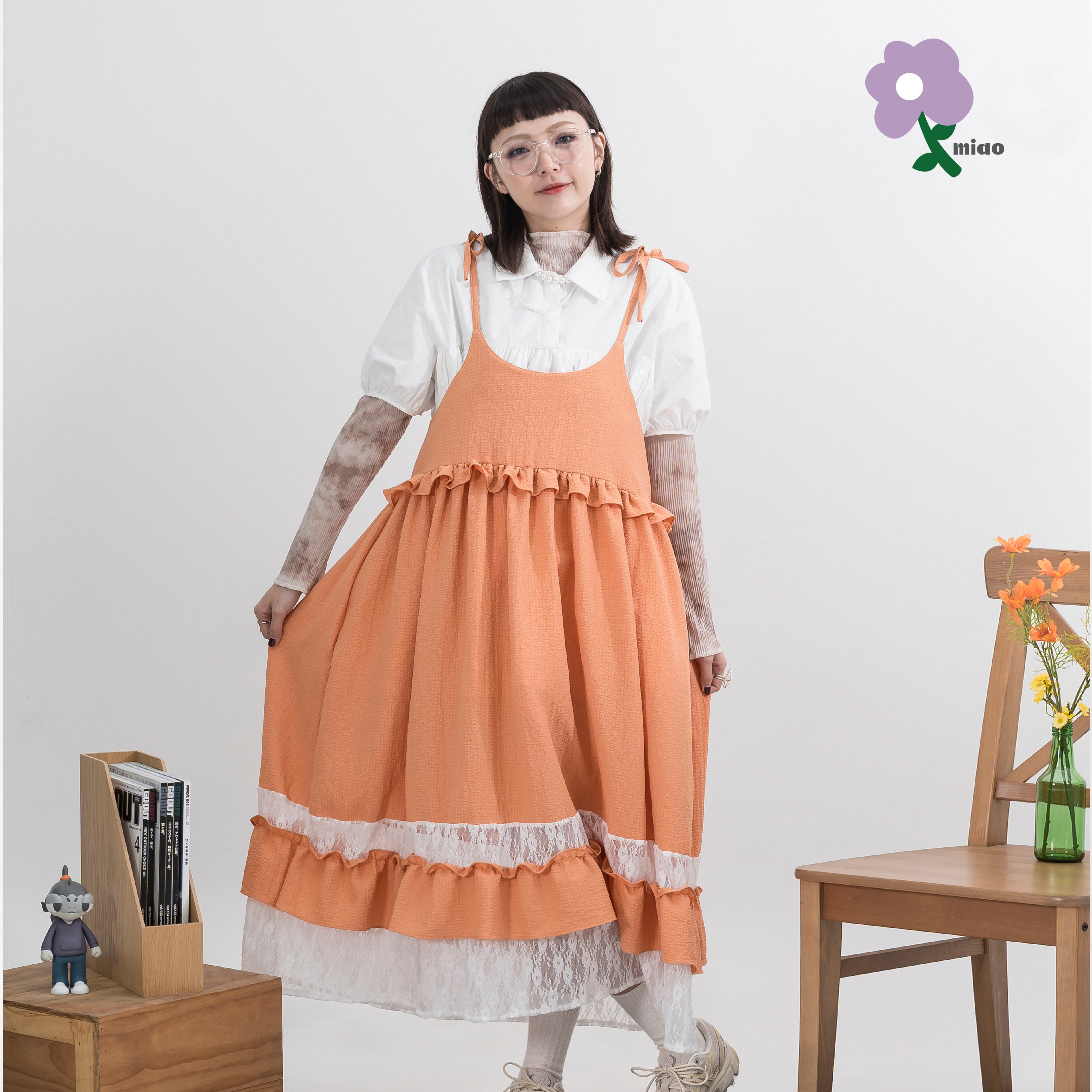 MIAO Seersucker Straps Dress 女裝 泡泡紗 連身裙 [M-SK1]