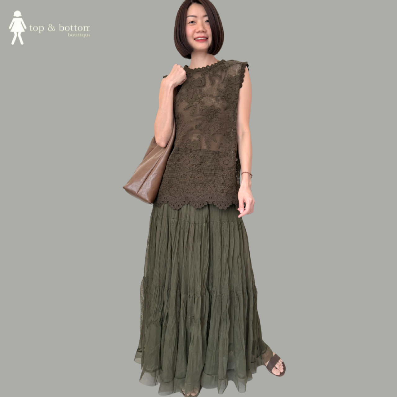 SLEEVELESS CROCHET LONG BLOUSE
