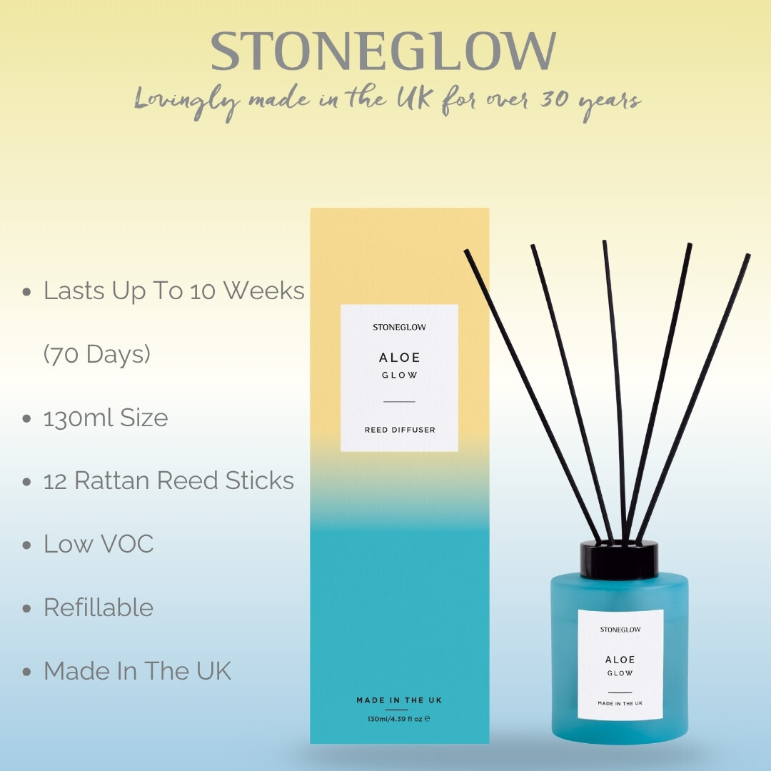 STONEGLOW - SOL Collection Aloe Glow Scented Reed Diffuser | 130ml