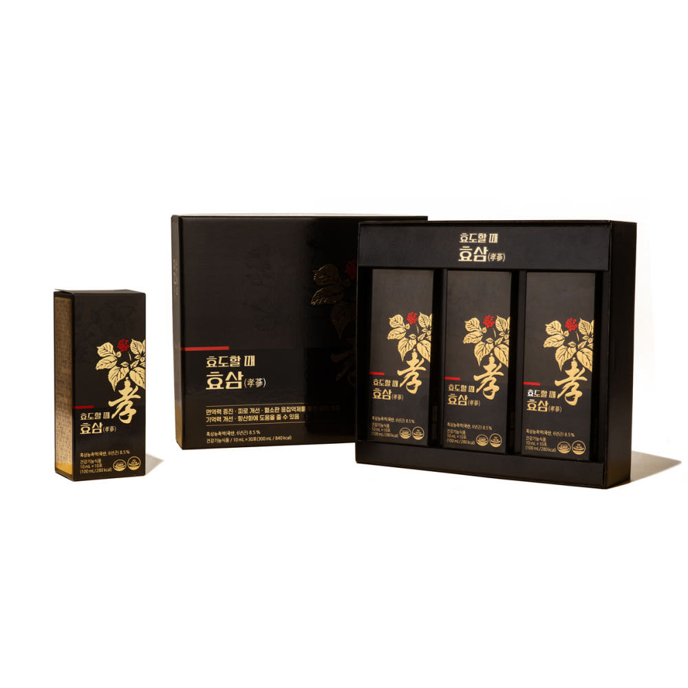 韓國孝蔘 | 錦山6年根古法黑參精華條禮盒裝 (30入裝)